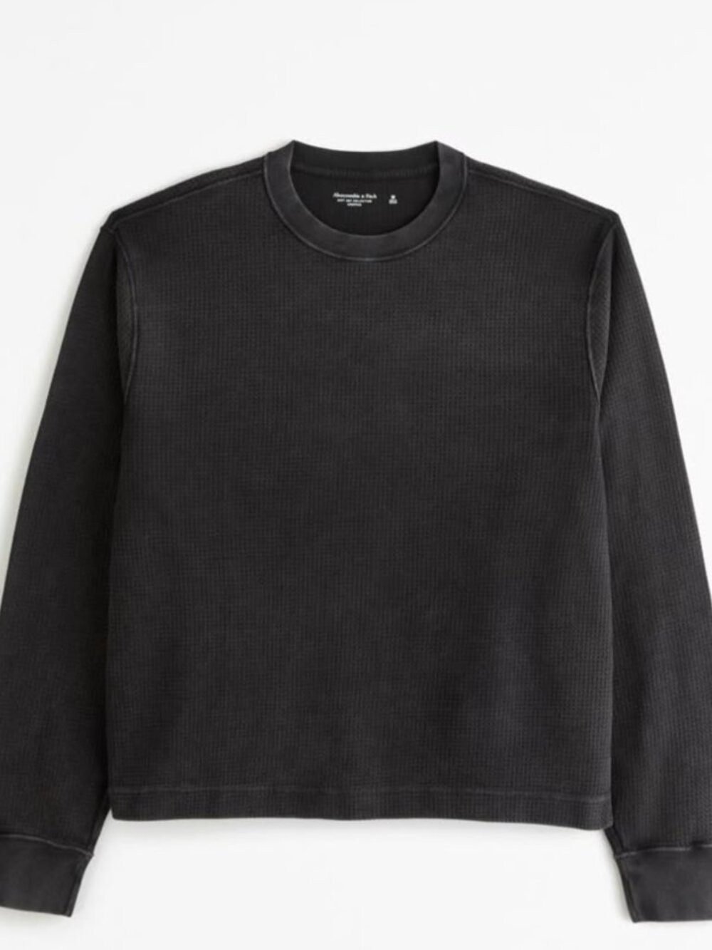 Abercrombie - Grid Waffle Cropped Tee - Medium, Black Wash (NWT)